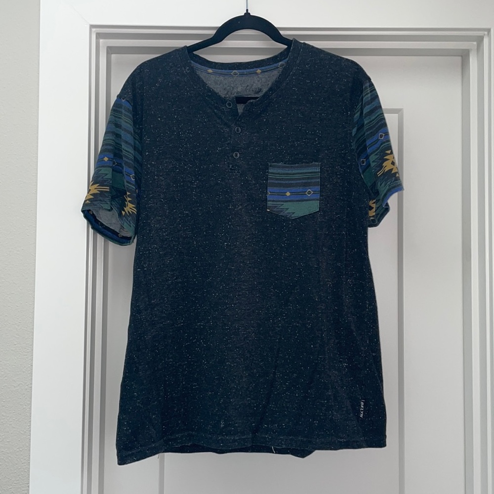 Mens Charcoal Pattern Henley